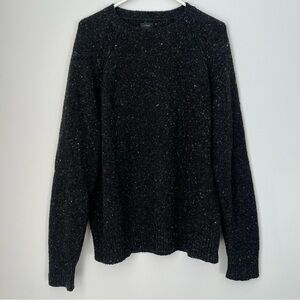 J. Crew Dark Grey Speckled Wool-Blend Crew Neck Sweater Size M